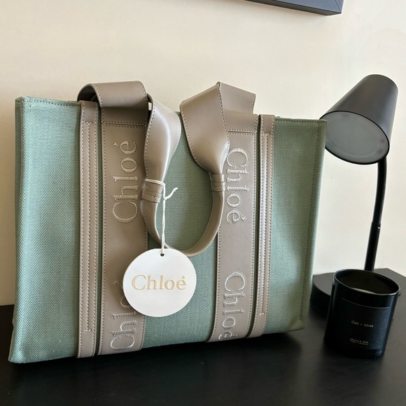 ✨NWT✨CHLOE MEDIUM WOODY TOTE (Green) - Picture 9 of 12